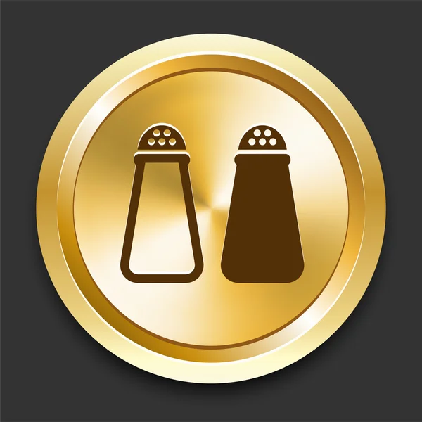 Salt and Pepper on Golden Internet Button — Stock Vector