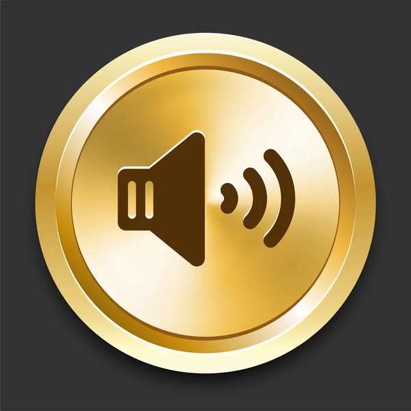 Spreker op gouden internet knop — Stockvector