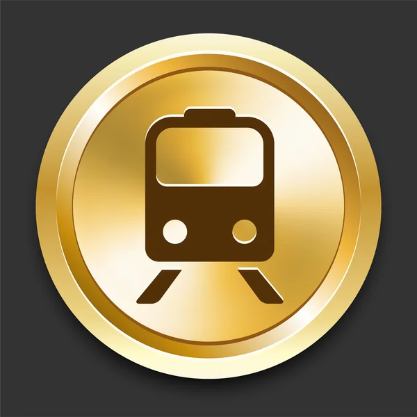 Metro no botão dourado da Internet — Vetor de Stock