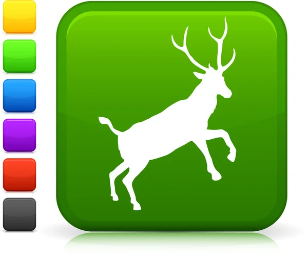 Icono de ciervo en el botón de Internet — Archivo Imágenes Vectoriales