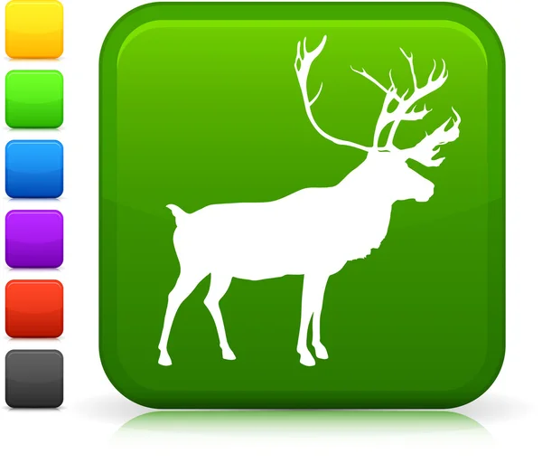 Deer Icon on Internet Button — Stock Vector