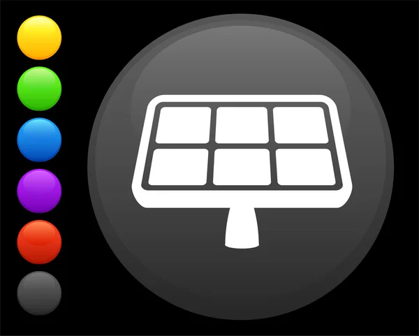 Solarzellen-Symbol auf rundem Internet-Knopf — Stockvektor