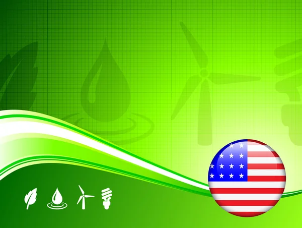 Green environment concept with American Internet Button — Stock Vector