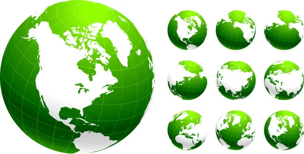 Green Globe Environmental Conservation Background — Stock Vector