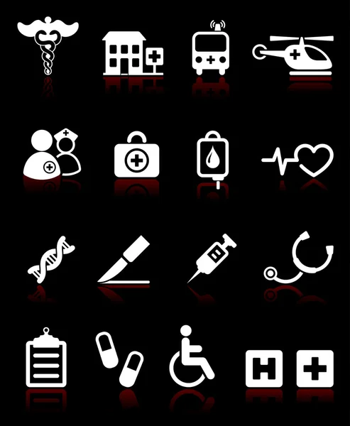 Hôpital médical internet icône collection — Image vectorielle