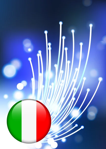 Italië internet knop op fiber optic achtergrond — Stockvector