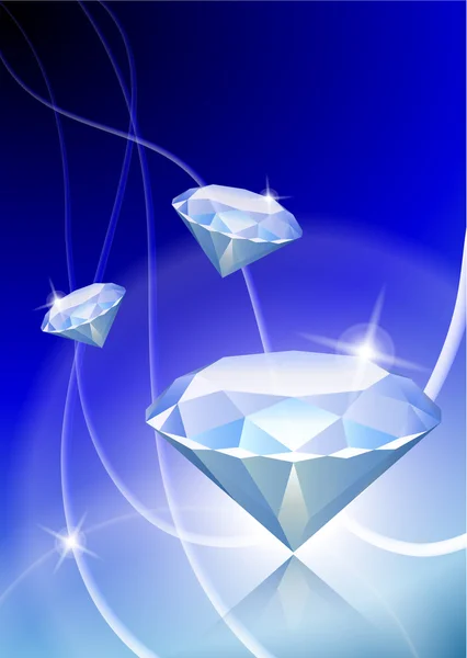 Diamante en fondo de luz abstracta — Vector de stock