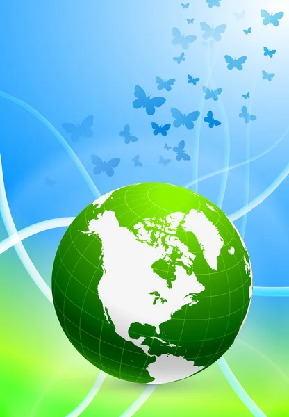 Groene globe op abstracte achtergrond — Stockvector