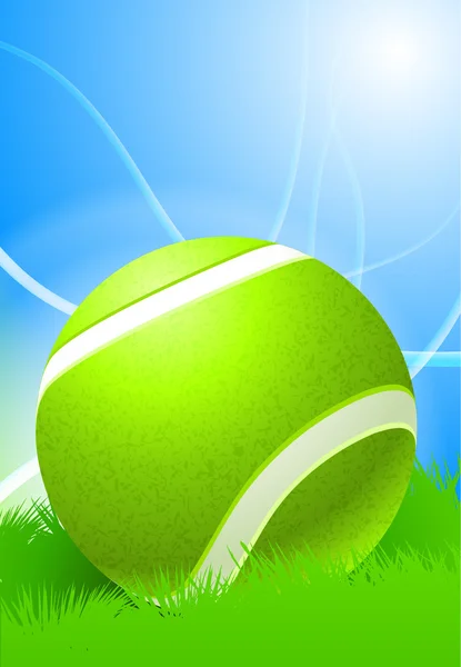 Balle de tennis sur fond de jour — Image vectorielle