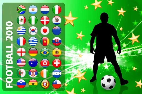 Глобальна футбольна подія на фоні абстрактного світла — стоковий вектор
