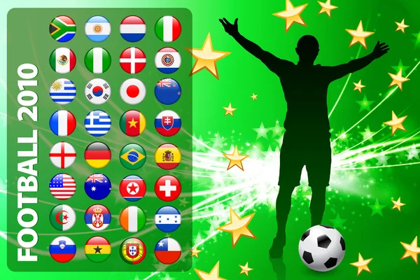 在抽象的浅色背景上全球足球事件 — 图库矢量图片