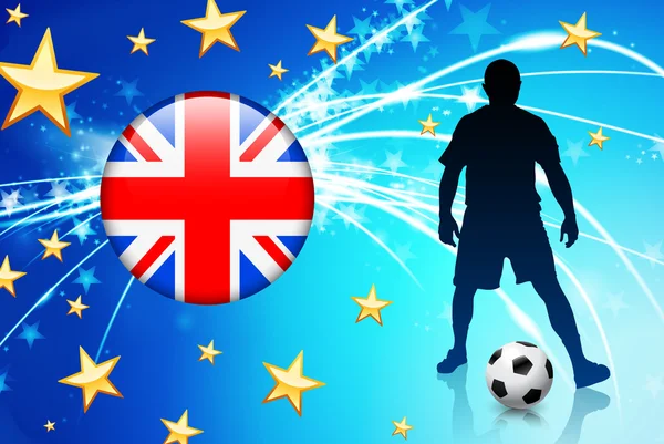 Britse voetbalspeler op abstracte lichte achtergrond — Stockvector