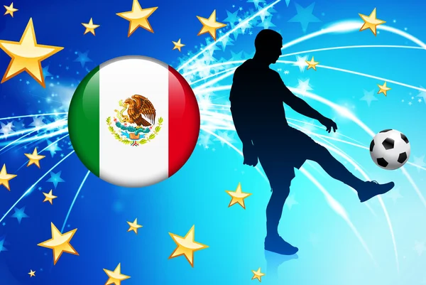 Jugador de Fútbol de México sobre fondo de luz abstracta — Archivo Imágenes Vectoriales