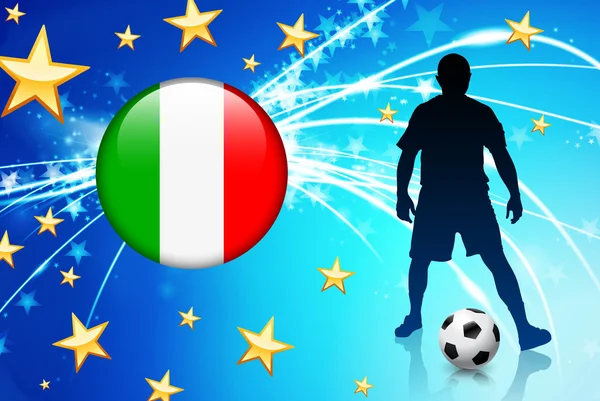 Italienischer Fußballer auf hellem Hintergrund — Stockvektor