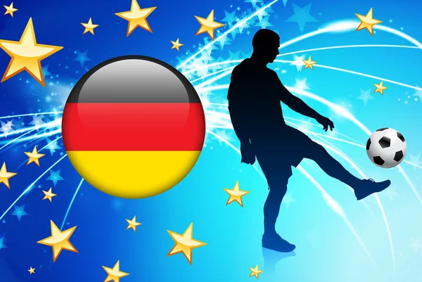 光背景上的德国足球运动员 — 图库矢量图片