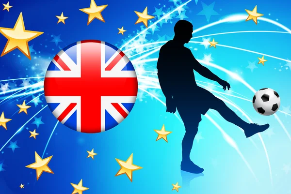 Britse voetbalspeler op abstracte lichte achtergrond — Stockvector