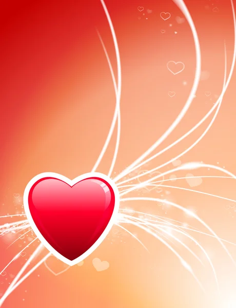 Valentinstag Herz auf abstraktem hellen Hintergrund — Stockvektor