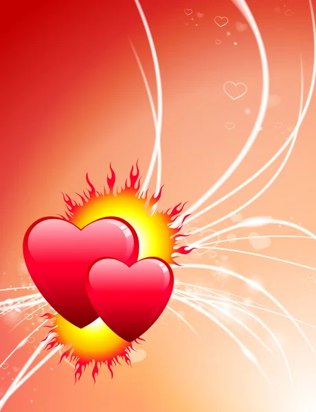 Coeurs Saint-Valentin sur fond de lumière abstraite — Image vectorielle