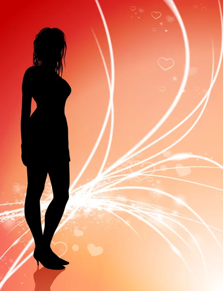 Сексуальна жінка на світлому фоні абстрактних Валентина — стоковий вектор