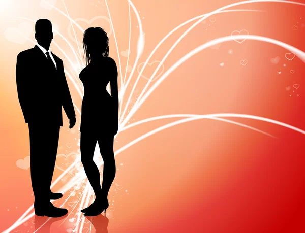 Сексуальна молода пара на світлому фоні абстрактних Валентина — стоковий вектор
