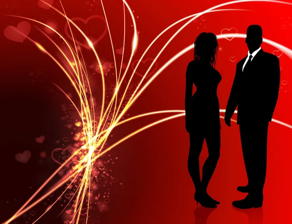 Szexi fiatal pár, a világos háttér absztrakt Valentin-nap — Stock Vector