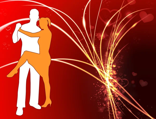 Sexy Young Couple on Abstract Valentine 's Day Light Background — стоковый вектор