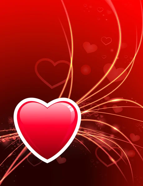 Corazón del Día de San Valentín en fondo de luz abstracta — Vector de stock