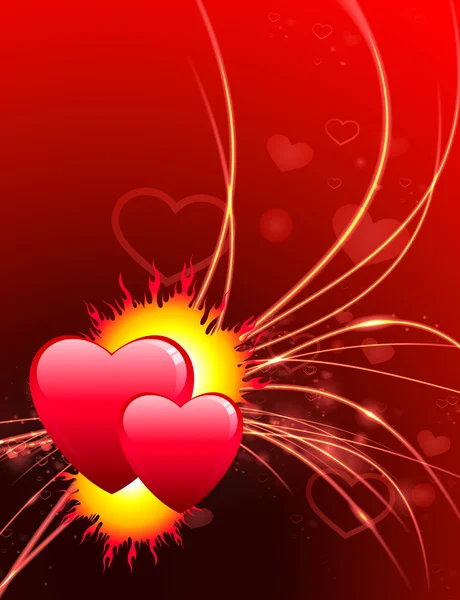 Sevgililer günü kalpleri ışık arka plan üzerinde — Stok Vektör
