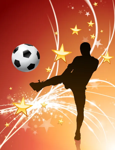 Soccer Player on Abstract Light Background — Stock Vector