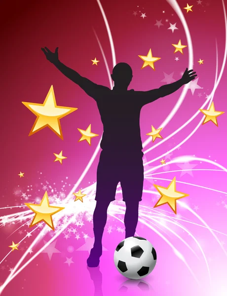 Soccer Player on Abstract Light Background — Stock Vector