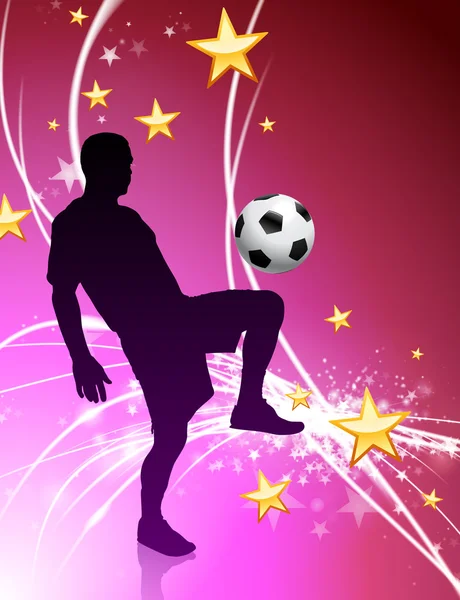 抽象的な明るい背景にサッカーの選手 — ストックベクタ