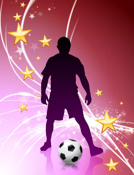 Joueur de football sur fond lumineux abstrait — Image vectorielle