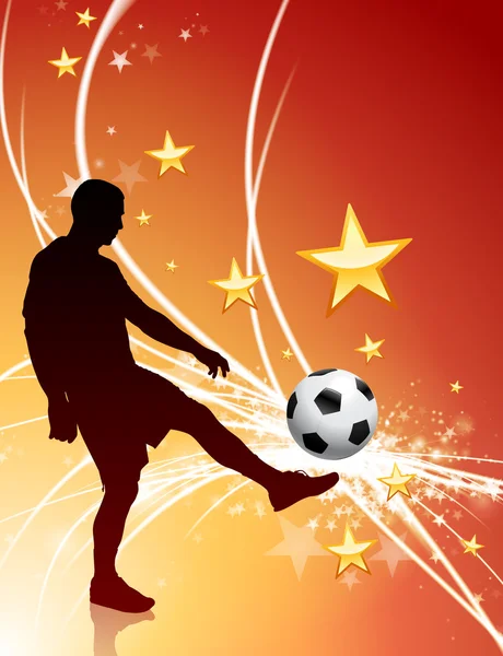 抽象的な明るい背景にサッカーの選手 — ストックベクタ