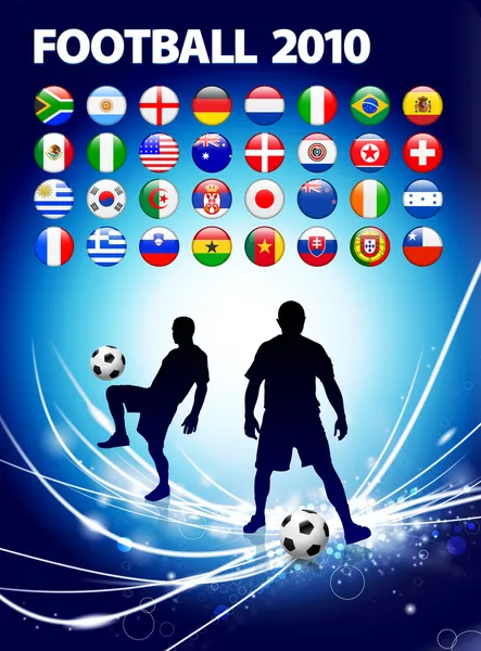 Evento mundial de fútbol sobre fondo de luz abstracta — Vector de stock