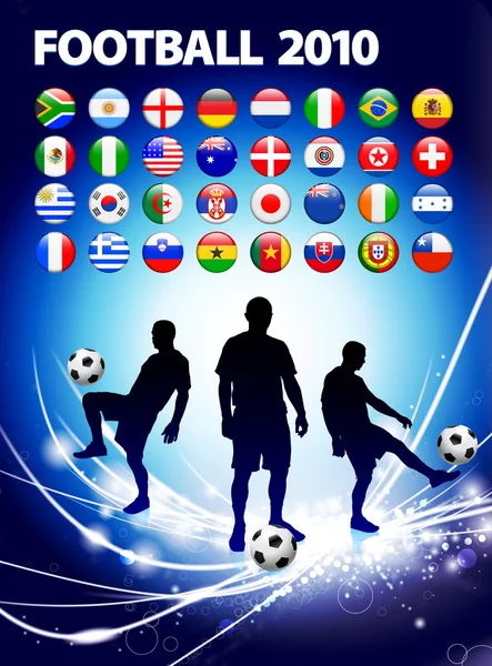 Globales Fußballereignis auf abstraktem hellen Hintergrund — Stockvektor