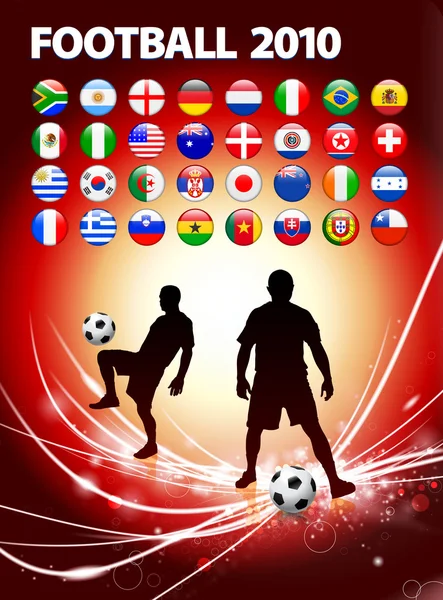 Global voetbal evenement op abstracte lichte achtergrond — Stockvector