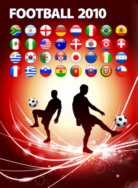 Παγκόσμιο ποδόσφαιρο εκδήλωση σε αφηρημένο φόντο φως — Διανυσματικό Αρχείο
