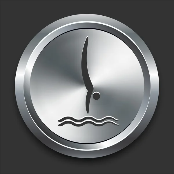 Icona subacquea sul pulsante Internet in metallo — Vettoriale Stock