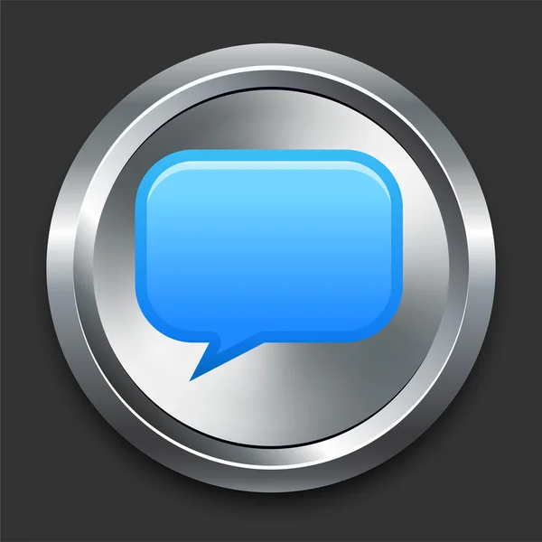 Chat ikonra a fém Internet gomb — Stock Vector