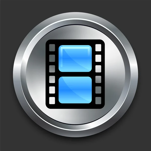 Ícone de bobina de filme no botão Metal Internet —  Vetores de Stock