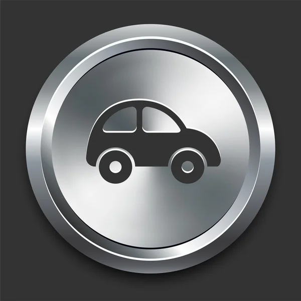 Ikona samochodu na metalowe internet przycisk — Wektor stockowy
