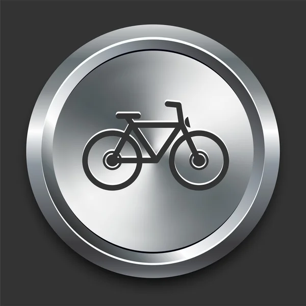 Icône de vélo sur le bouton Internet en métal — Image vectorielle