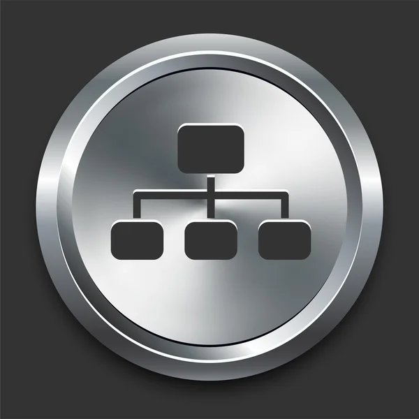 Ícone gráfico no botão Metal Internet — Vetor de Stock