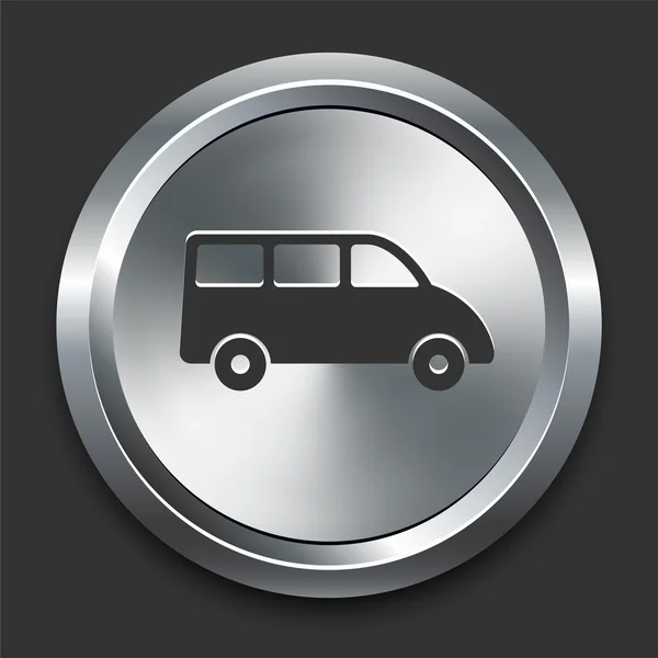 Van Icon no botão Metal Internet — Vetor de Stock