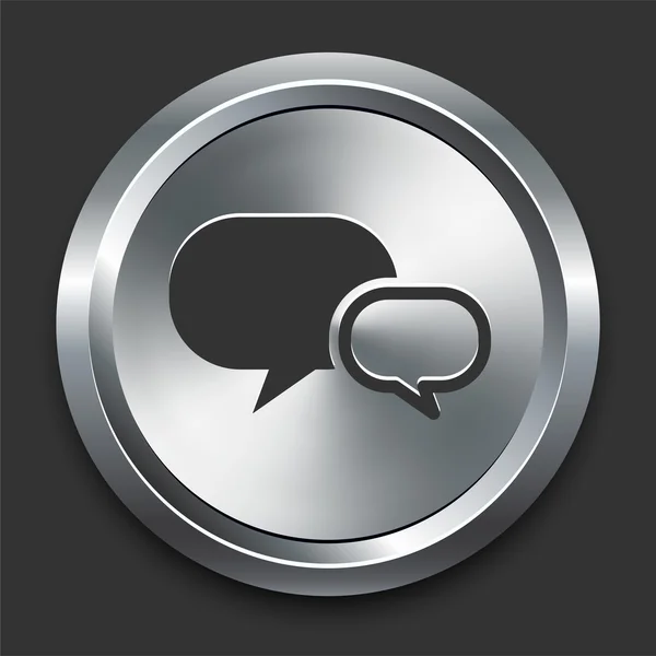 Chat pictogram op metalen internet knop — Stockvector