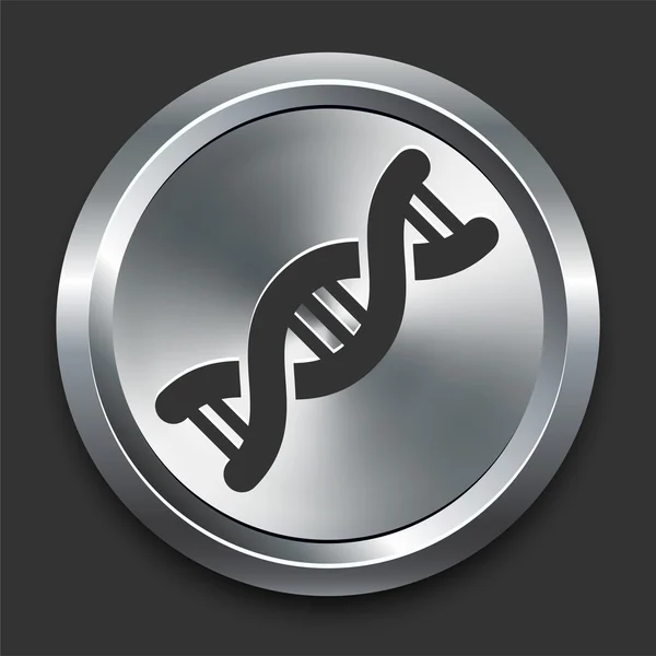 Icono de ADN en el botón de Internet de metal — Vector de stock