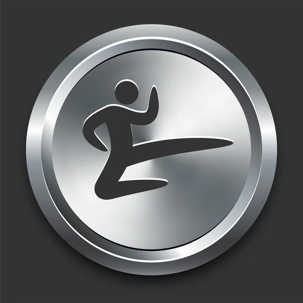 Karate-Symbol auf Metall Internet-Taste — Stockvektor