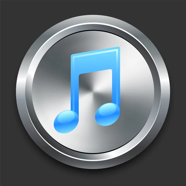 Icône de musique sur le bouton Internet en métal — Image vectorielle