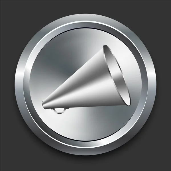 Ikonę głośnika na metalowe internet przycisk — Wektor stockowy