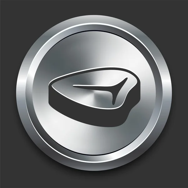 Icono del filete en el botón de Internet de metal — Vector de stock